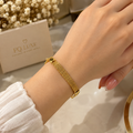 FQ LUXE Gold Woven Chain Bracelet – Elegant Stainless Steel Bracelet